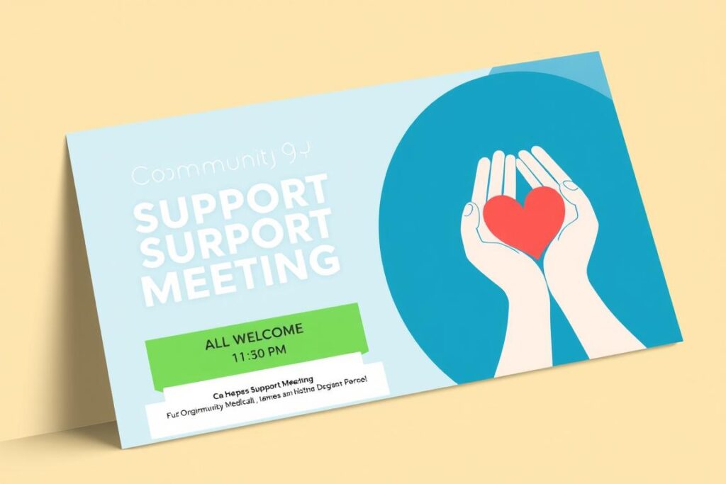 A community event poster for herpes support groups in the U.S., showing meeting information