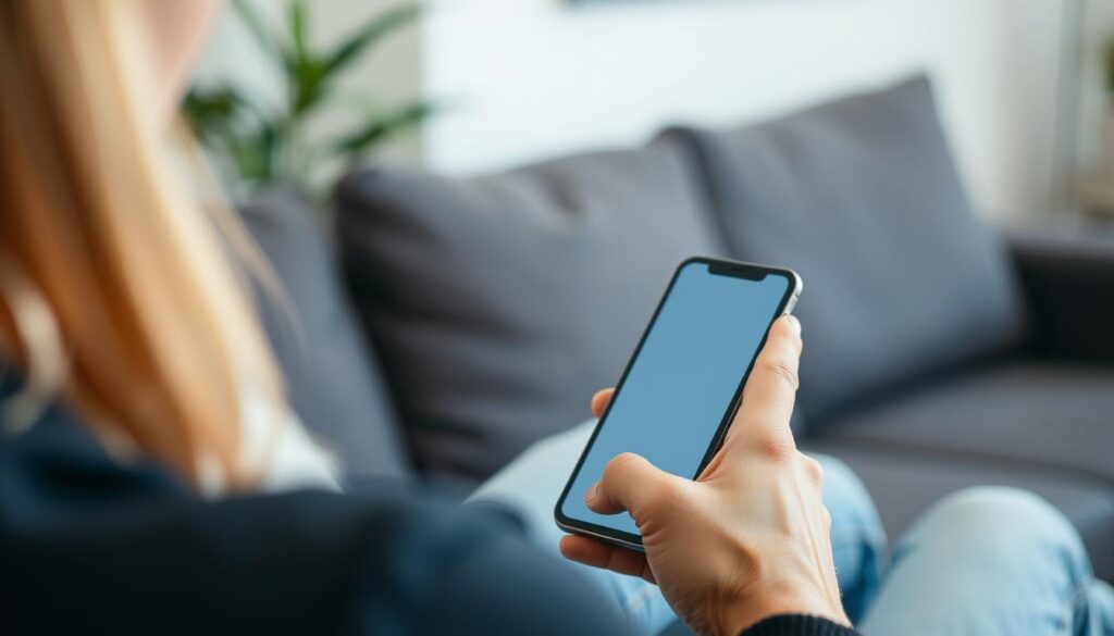 Person using a mainstream dating app on their phone, representing Dating With Herpes in the U.S.